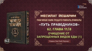 (.) Месилат Йешарим | Урок 62 | Глава 11.8 | Очищение от запрещенных видов еды (1) |