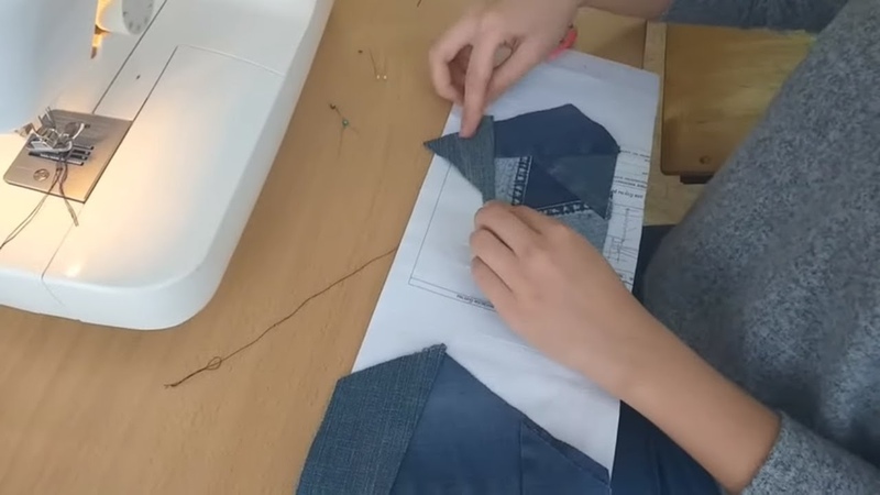 Платье туника из обрезков и старых джинс. техника