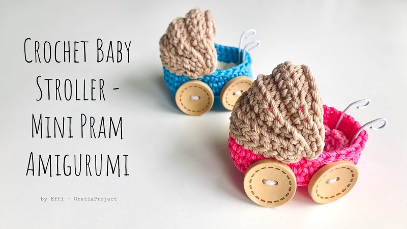 Crochet Baby Stroller, Cute Baby Carriage, Mini Pram