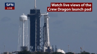 Watch a live view of the SpaceX Crew Dragon launch pad
