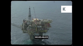 1980s Aerials Over Oil Rigs in North Sea, 35mm