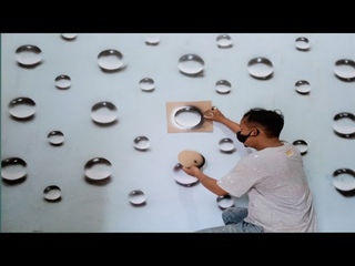 cara membuat cat effect tetesan gelembung air di dinding||how to make bubble with spray paint