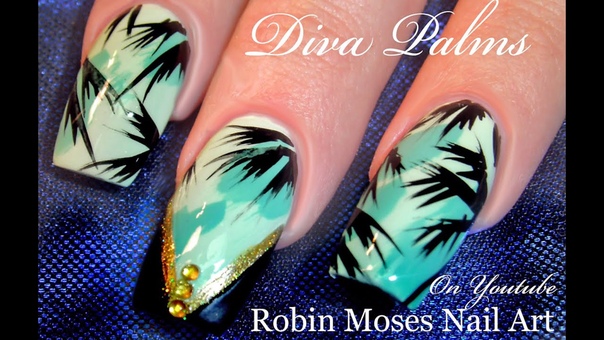 Nail Art Design, DIY Summer Nails, Tropical Teal Nail