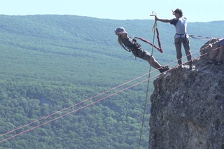 200 fps Back Forward Rope Jumping with Skyline X-Team in Crimea