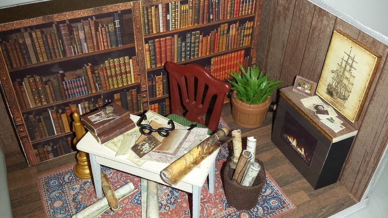 DIY Miniature Old Vintage Library Dollhouse