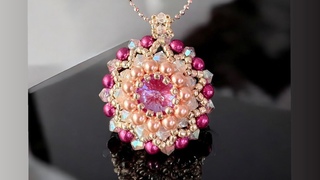 Pink Crystal Pendant, How to Bezel a 14mm Rivoli