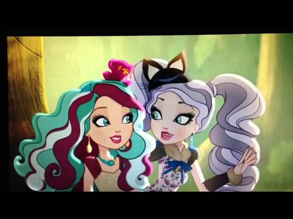 Ever after high music video So What Lizzie Hearts, Kitty Cheshire, Raven Queen, and Brair