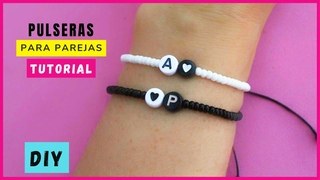 Como hacer pulseras de hilo con letras para parejas fcil y rpido tutorial / #pulserasdeparejas
