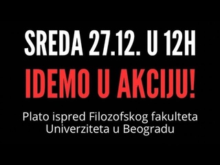 PROTEST U BEOGRADU UIVO - STUDENTI PLATO FILOZOFSKI FAKULTET