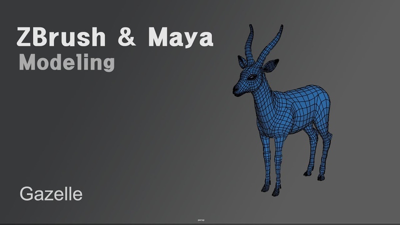 ZBrush Maya Modeling a Gazelle ( Part 04 Maya
