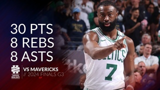 Jaylen Brown 30 pts 8 rebs 8 asts vs Mavericks 2024 Finals G3