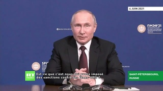 SPIEF 2021 : Washington responsable de la dtrioration des relations avec Moscou, selon Poutine
