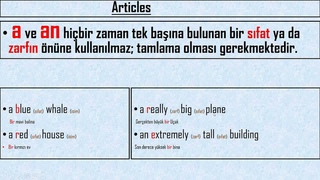 ingilizce Ders 9 (English Lesson 9 ) ingilizcede Articles (artikeller) a , an ve The