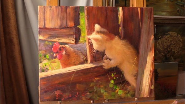 Охотник. The little hunter. Alla Prima. Process of creating oil painting from Oleg