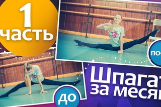 1 Часть. КАК СЕСТЬ НА ШПАГАТ 100% эффективные упражнения для шпагата. Поперечный шпагат за месяц.