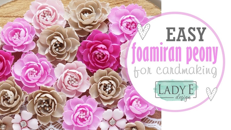 DIY Foamiran Peony for Card Making, Scrapbooking Mixed