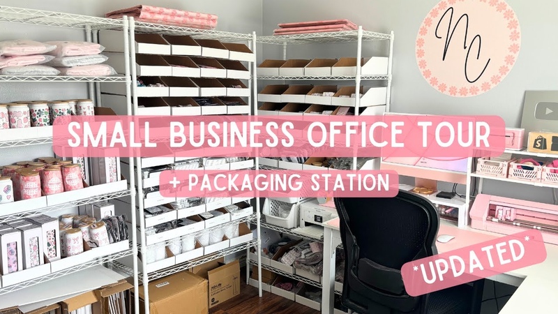 Small Business Office Tour Set Up, Packaging Storage, Small Business Office Inventory