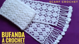 Hermosa Bufanda Tejida a Crochet Paso a Paso/How to Crochet Scarf for Woman/Chalina a Ganchillo
