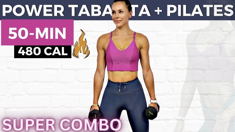 50 MIN TABATA AND PILATES WORKOUT (weight loss supercombo, strength + best way to lose belly