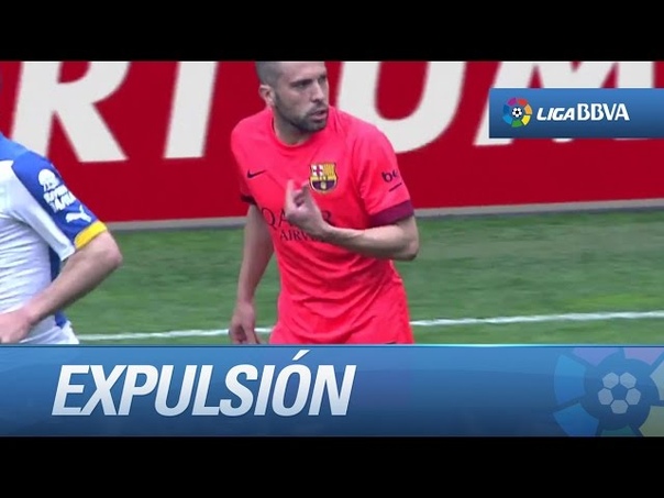 Expulsión de Jordi Alba por protestar a Mateu