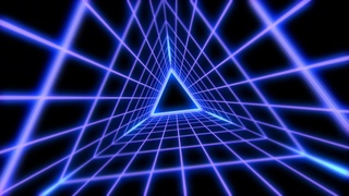 Ретро-футуристический неоновый туннель с треугольной сеткой  Фон для видео  Футаж