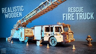 Most Realistic Wooden Rescue Fire Truck | Assembled Mechanical Model WoodTrick