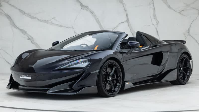 2019 Mc Laren 600 LT Spider MSO Amethyst Black Walkaround Interior, Romans