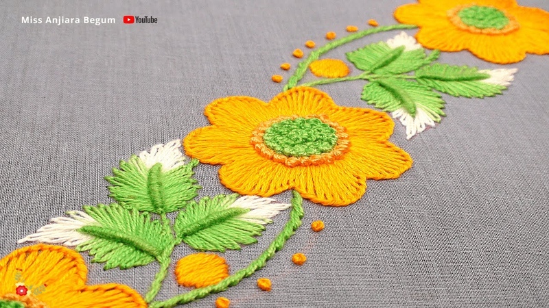Hand Embroidery Border Design Latest, Hand Embroidery Beautiful and Easy Border Design for Dress