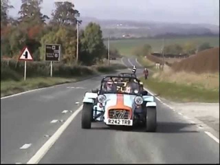 Excellent Caterham run filmed from quick 911 C4S