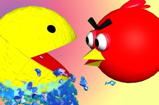 ANGRY BIRDS in PIXELS !!    3D animated  mashup parody  FunVideoTV - Style -))