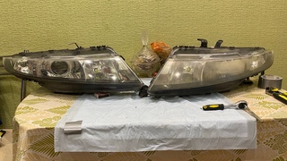 Сравнение БЕЗ СТЕКОЛ штатный ксенон vs. Bi led civic 5d