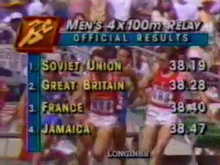 Seoul 1988 Olympic Games Men’s 4x100m Relay