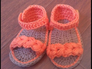 Sandalias a Crochet o Ganchillo estilo Gladeadoras/ de 0 a 3 meses/ — BIQLE  Video
