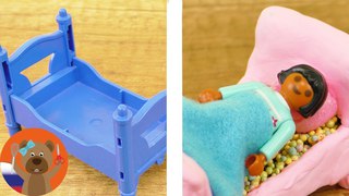 Playmobil DIY на русском | Детская кроватка для кукол из шелкового пластилина