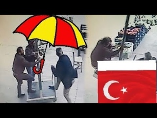 Турок улетел с зонтом во время шторма