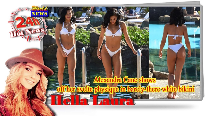 Alexandra Cane shows off her svelte physique in barely there white