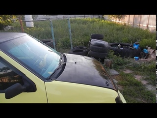 Daewoo Tico после покраски капота.