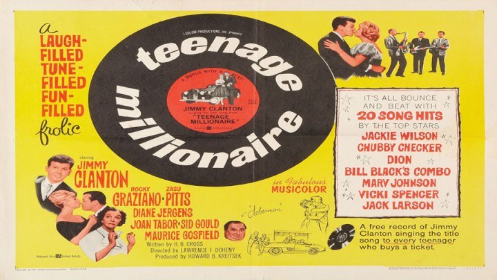 Teenage Millionaire starring Jimmy Clanton, Rocky Graziano, Za Su Pitts, Diane