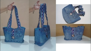 DIY Bolso vaquero con bies - Reciclado