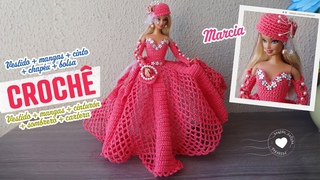 Vestido + Acessrios de Croch para Barbie | Marcia