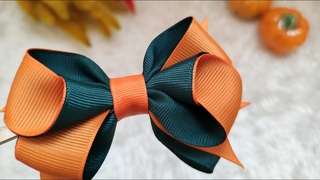 How to make a hair clip with grosgrain ribbon at home | Cute hair bow tutorial in 5 minutes| DIY
