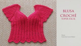 BLUSA DE CROCH COM MANGA Simone Eleoterio