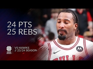 Andre Drummond 24 pts 25 rebs vs Hawks 23/24 season