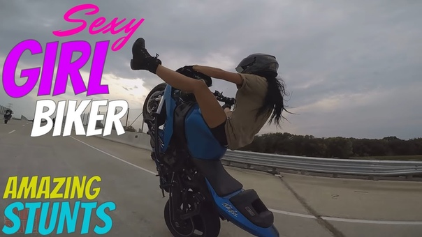 Beautiful Girl Biker Performs AMAZING Highway Motorcycle Stunts Riding Long Stunt Bike