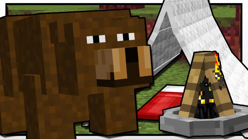 Minecraft, CAMPING BEAR ATTACK , Custom Mod