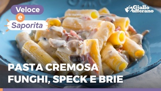 PASTA CON FUNGHI, SPECK e BRIE 🍄🥓🧀 – Cremosa, deliziosa e super AUTUNNALE!  🍂