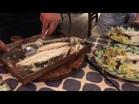 Deboning and serving Seabass at Ristorante Miky