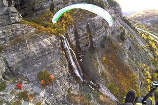 Paramotor Bridal Veil Falls!!! Powered Paragliding Exploration Of Mountains & Canyons Fall Colors!!!