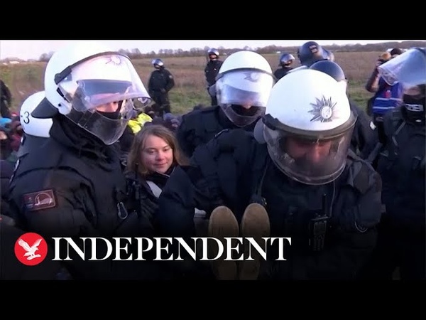 Greta Thunberg carried out and detained by German police at