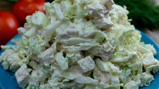 Новенький Салат "Белоснежка". Вкусный и Простой в приготовлении, Заправка без майонеза